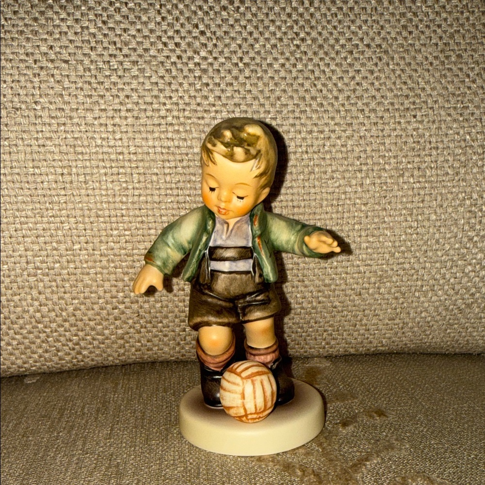 Charming Boy Figurine with Soccer Ball by Goebel Germany